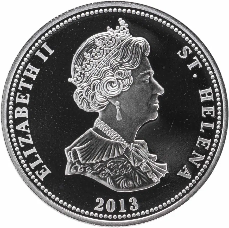 Остров Святой Елены 25 пенсов (pence) 2013  Наполеоновские войны - Наполеон изгоняется на Эльбу, реверс
