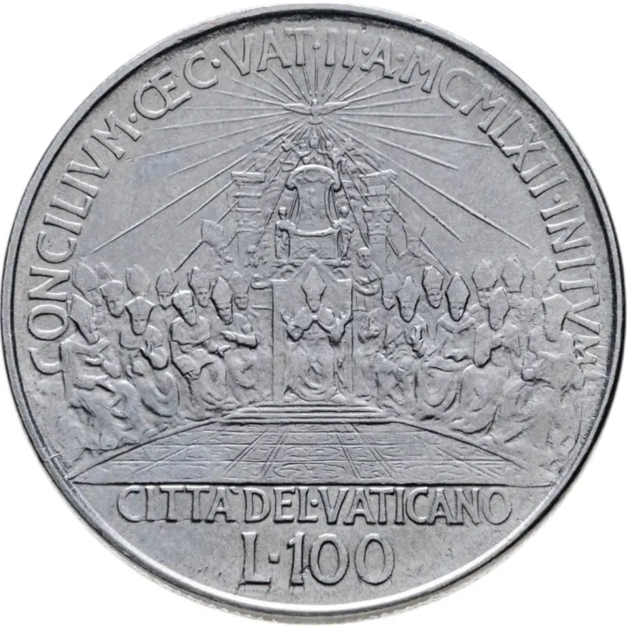 Ватикан 100 лир 1962 "Второй вселенский собор"