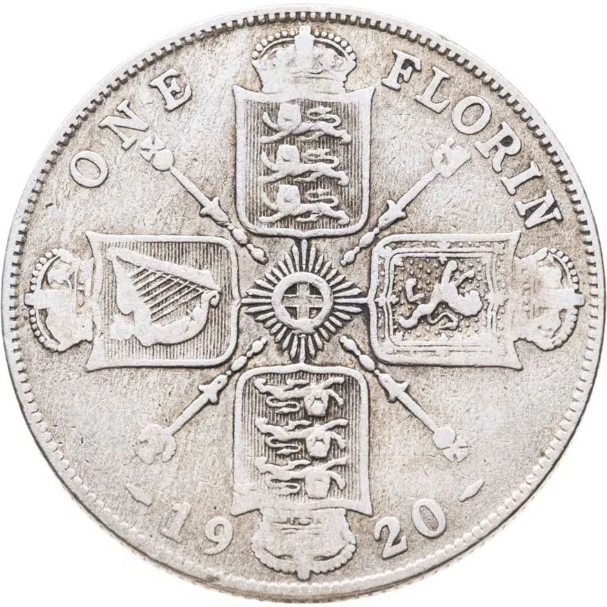 Великобритания 2 шиллинга (флорин, shillings) 1920, реверс