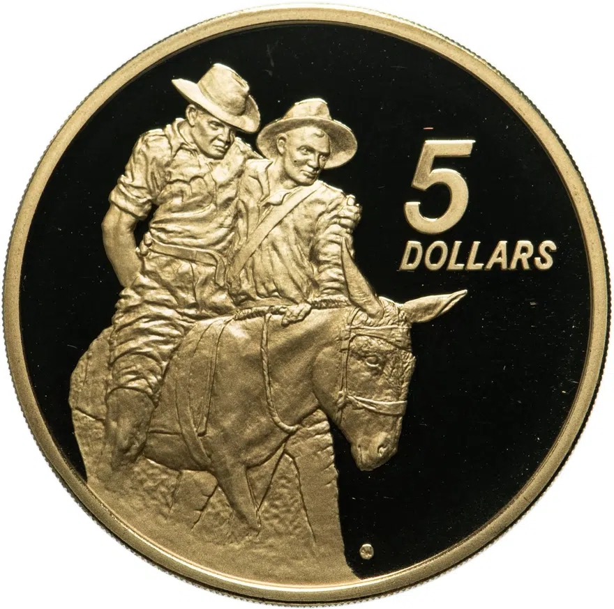 Австралия 5 долларов (dollars) 1990  Мемориал АНЗАК