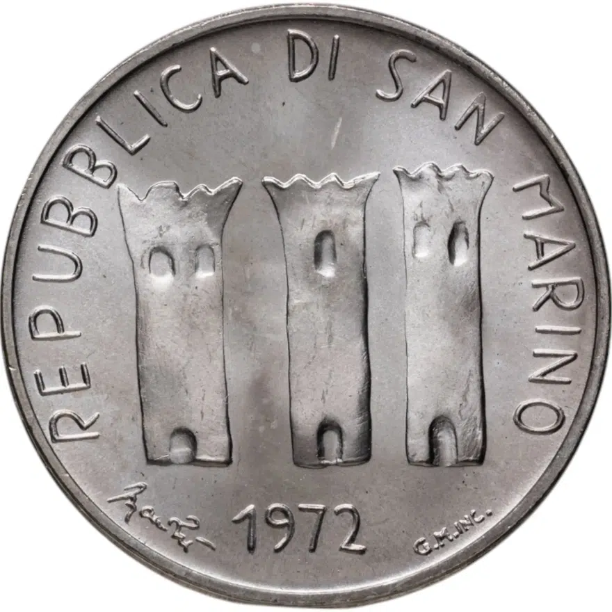 Сан-Марино 500 лир (lire) 1972, реверс