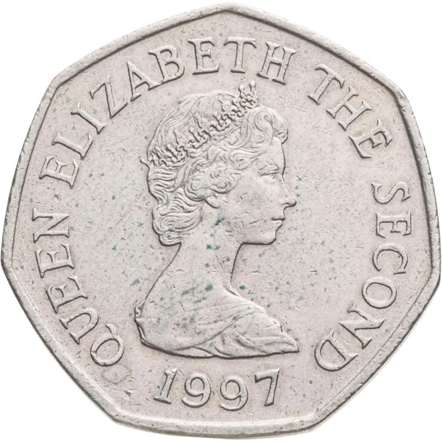 Джерси 50 пенсов 1997, реверс