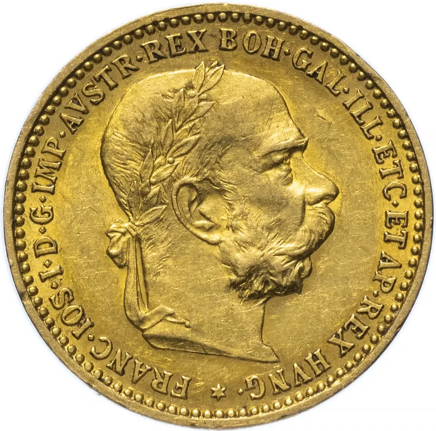 Австрия 10 крон (crown) 1897, реверс
