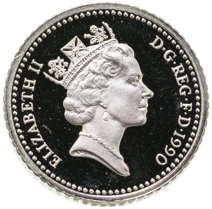 Великобритания 5 пенсов (pence) 1990, реверс