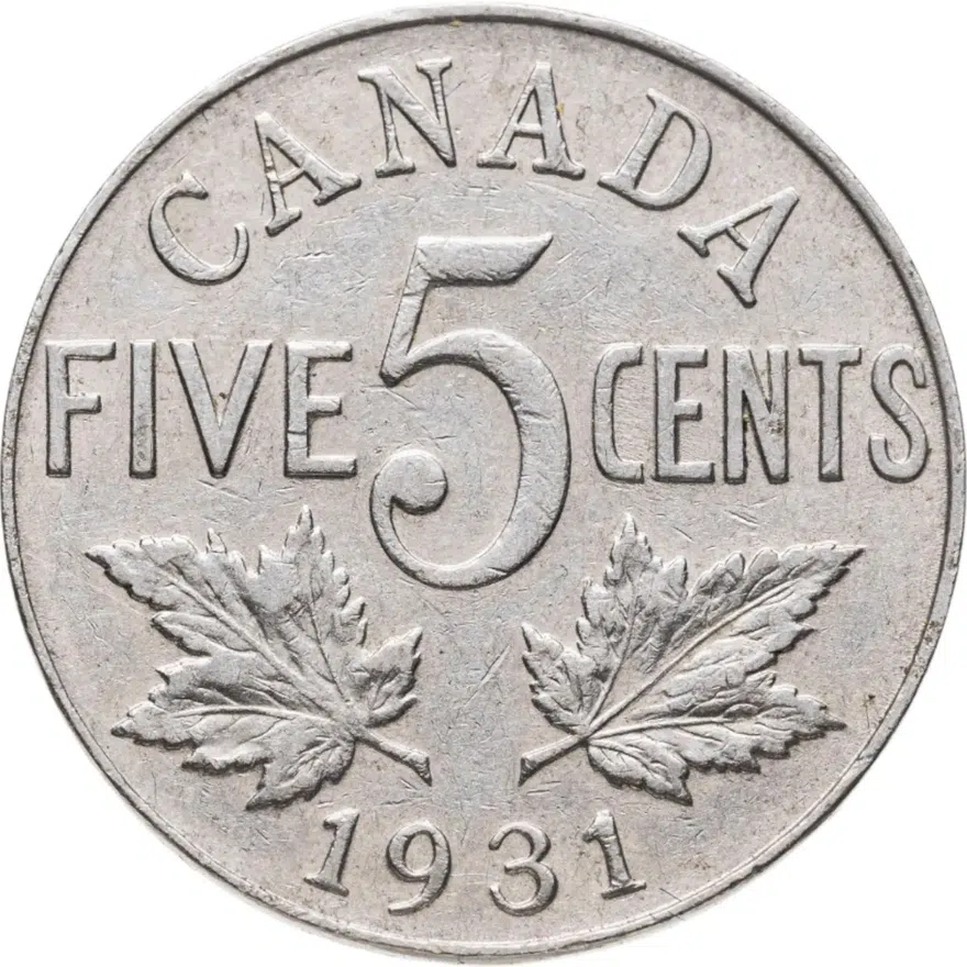 Канада 5 центов (cents) 1931, аверс