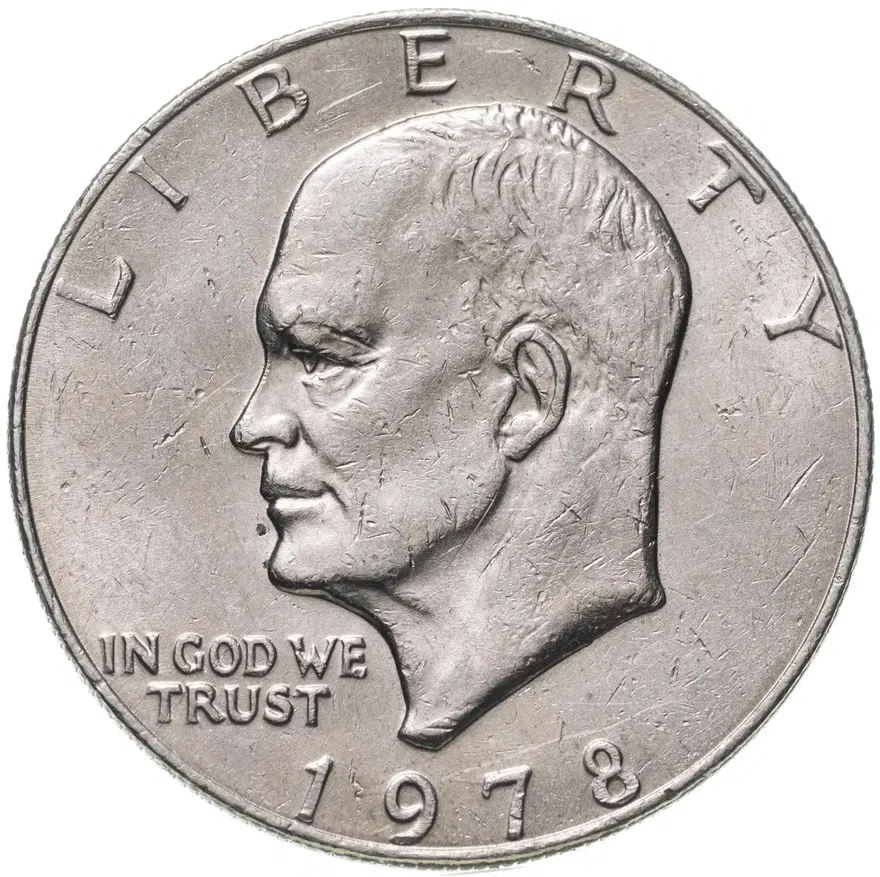 США 1 доллар (dollar) 1978  доллар Эйзенхауэра без обозначения монетного двора, аверс