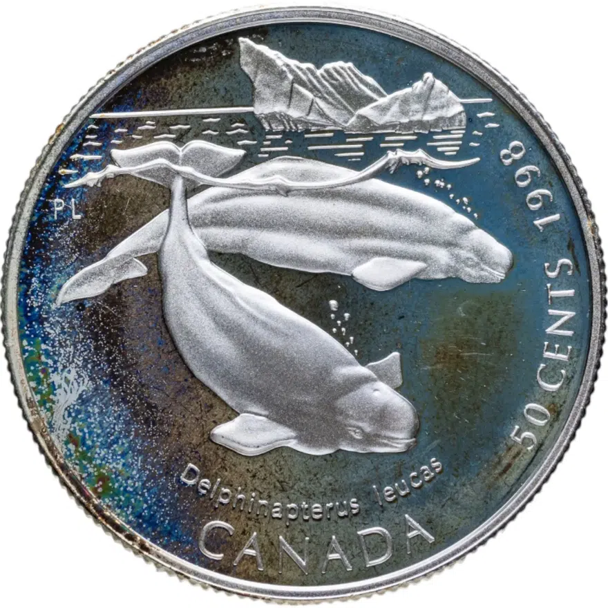 Канада 50 центов (cents) 1998 "Гиганты океана - Белуха"