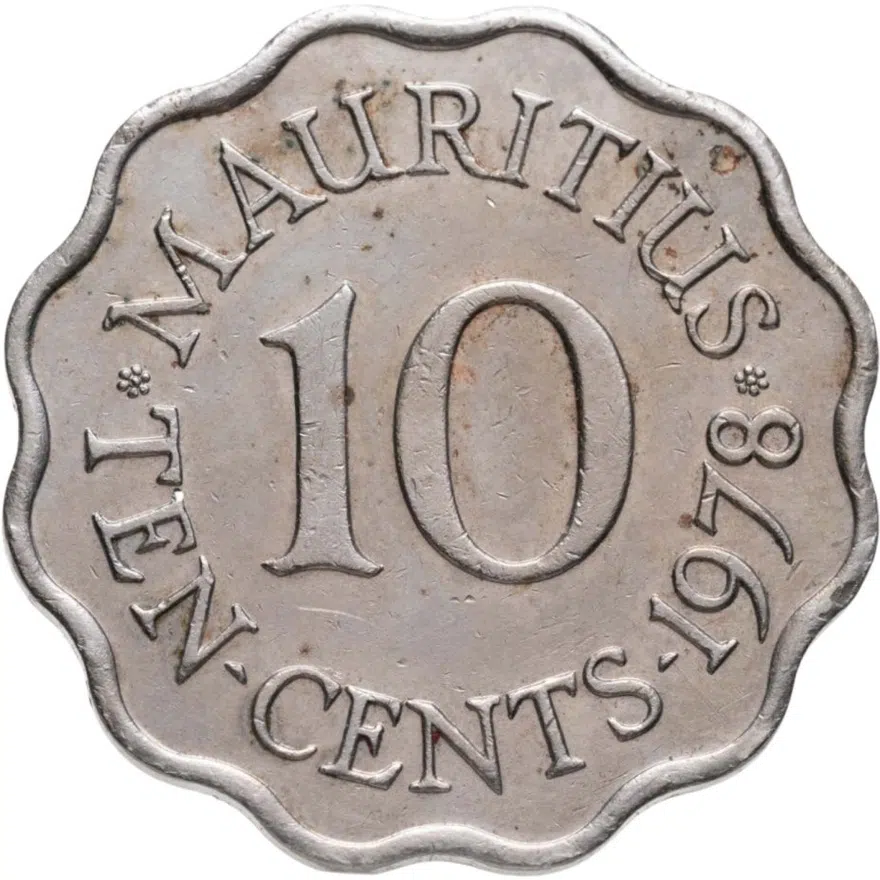 Маврикий 10 центов (cents) 1978, реверс