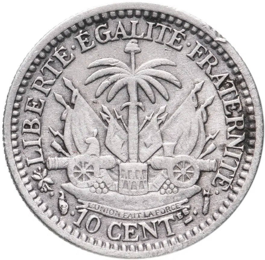 Гаити 10 сантимов (centimes) 1894, реверс