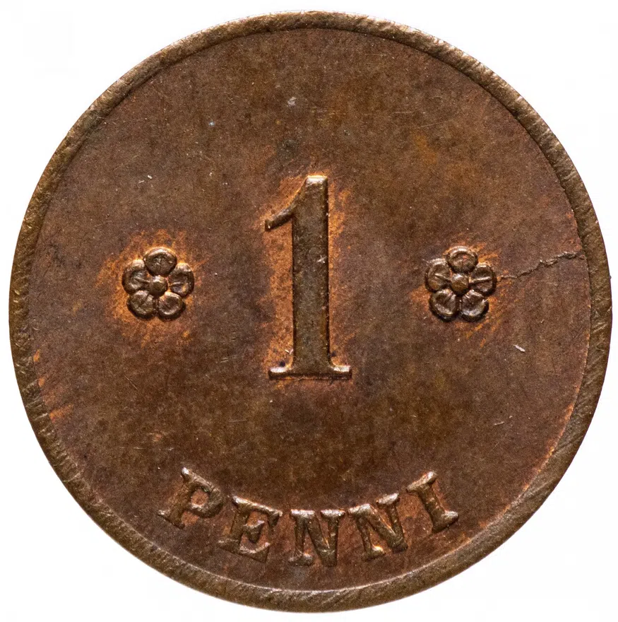 Финляндия 1 пенни (penny) 1921, реверс
