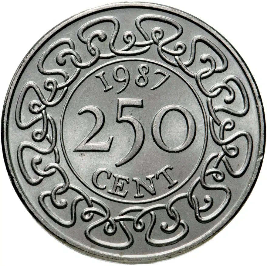 Суринам 250 центов (cents) 1987, реверс