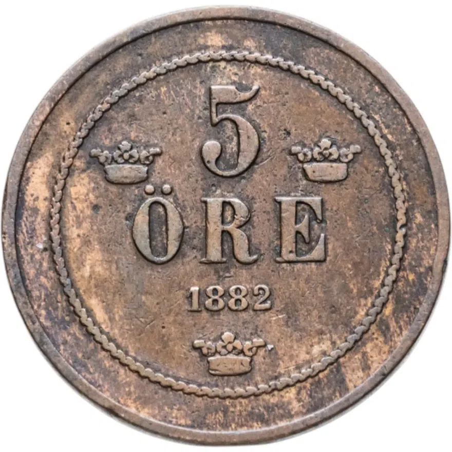 Швеция 5 эре (ore) 1882