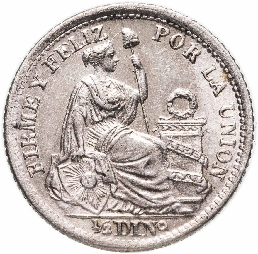 Перу 1/2 динеро (dinero) 1900, аверс