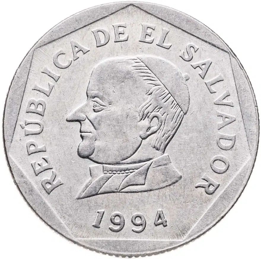 Сальвадор 25 сентаво (centavos) 1994, реверс