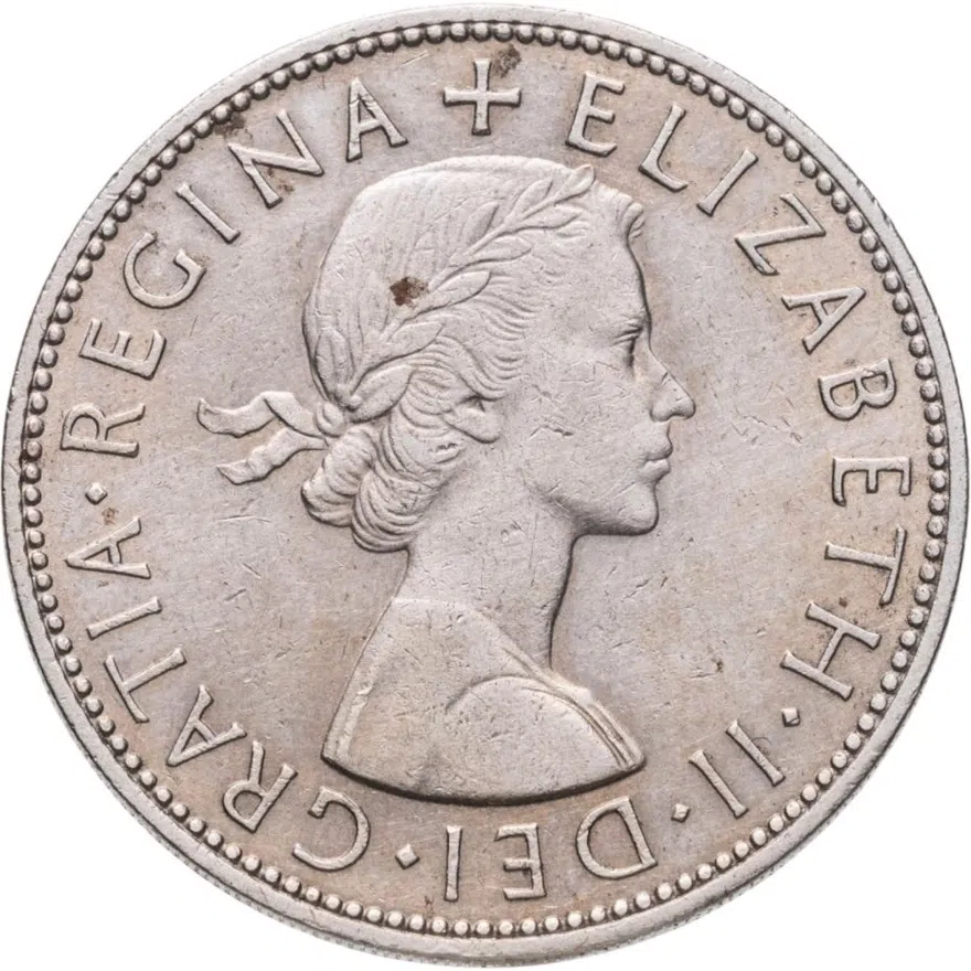 Великобритания 1/2 кроны (crown) 1963, аверс