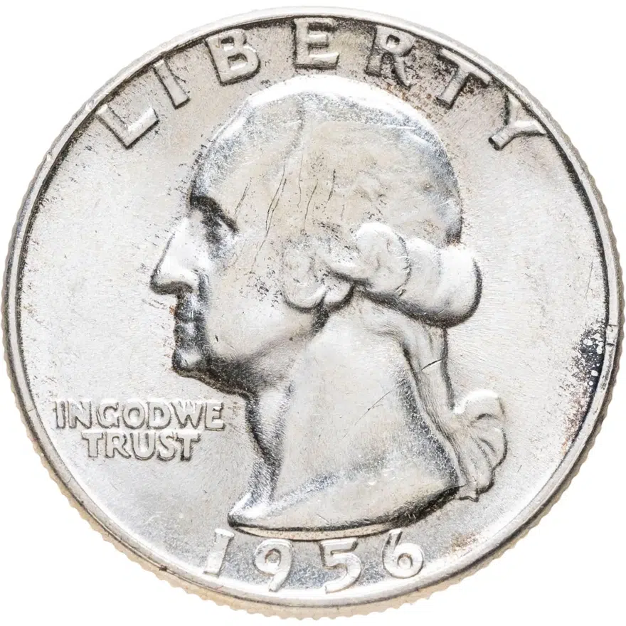 США 25 центов (квотер, 1/4 доллара, quarter dollar) 1956 "Washington Quarter"