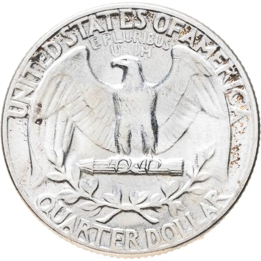 США 25 центов (квотер, 1/4 доллара, quarter dollar) 1956 "Washington Quarter", реверс