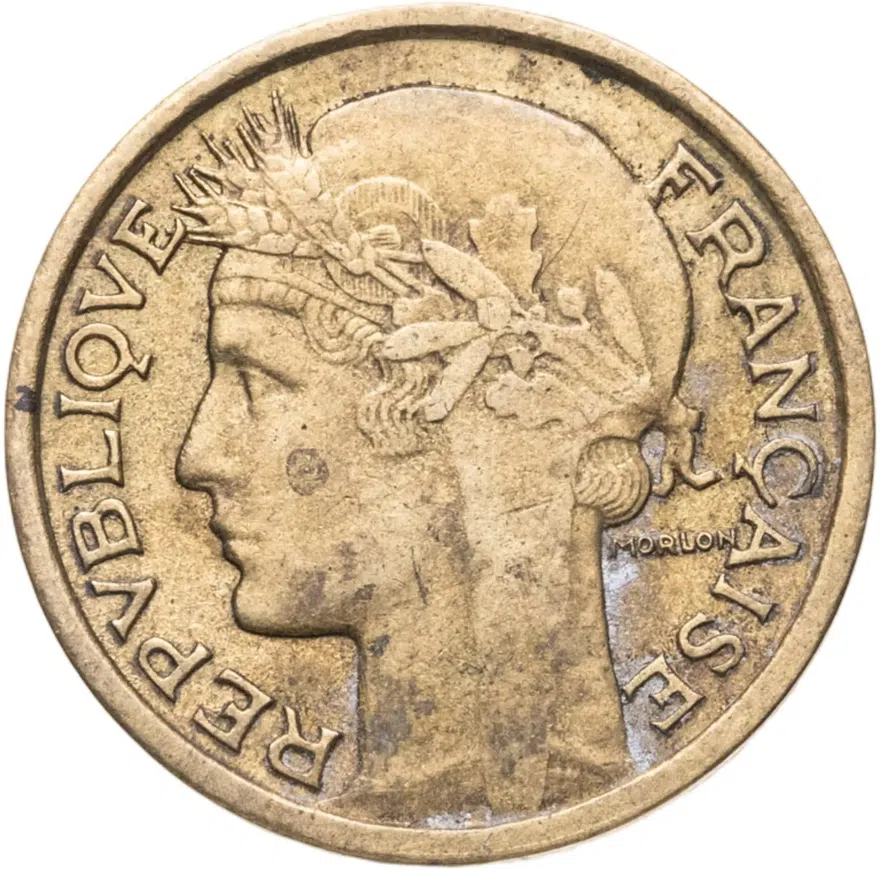 Франция 50 сантимов (centimes) 1938, реверс