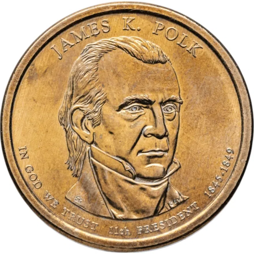 США 1 доллар 2009 D "11-ый Президент США - Джеймс Нокс Полк", реверс