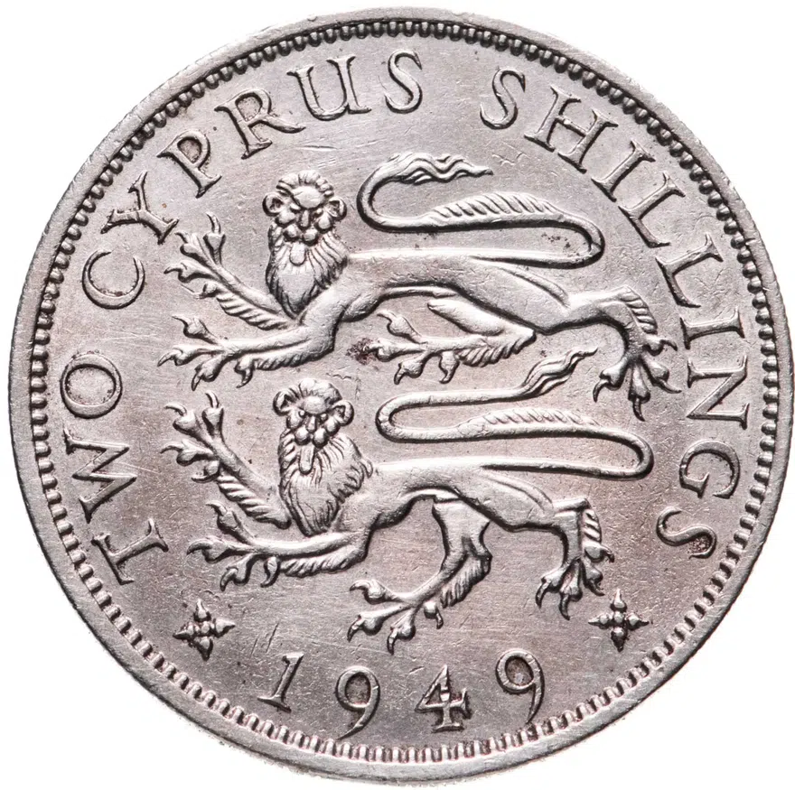 Кипр 2 шиллинга (shillings) 1949