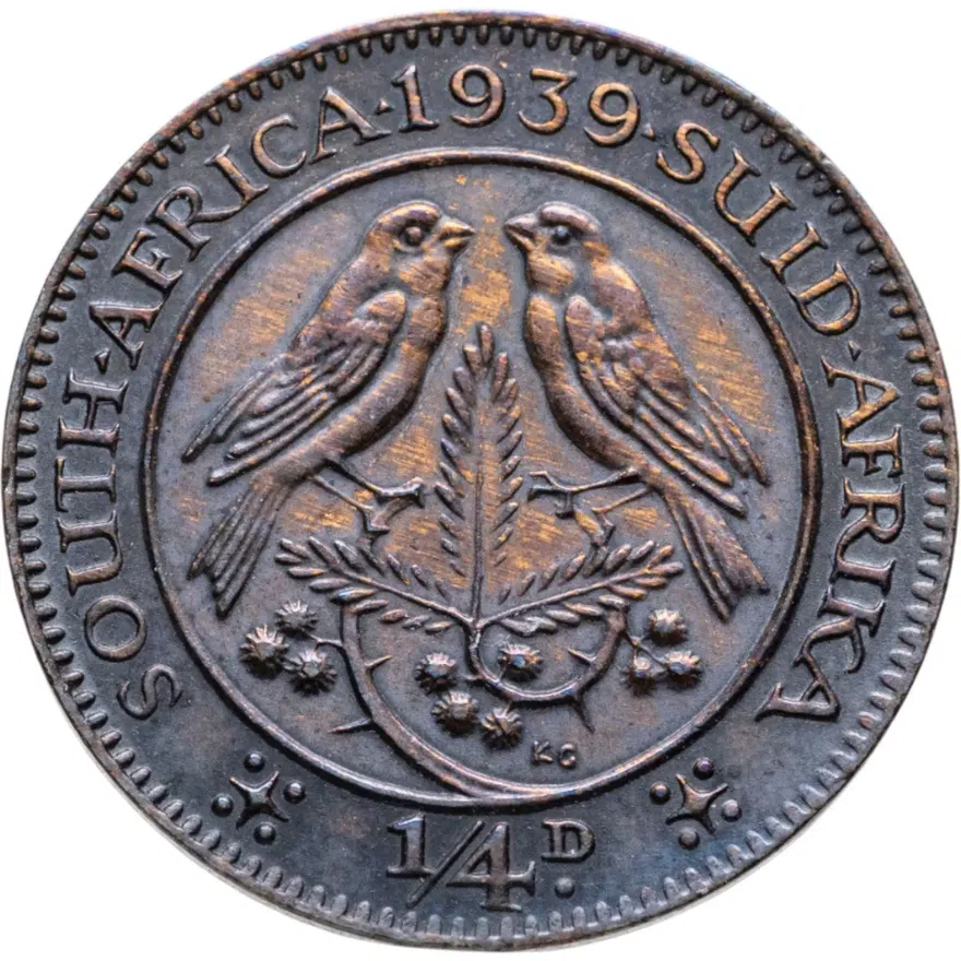 ЮАР 1/4 пенни (penny) 1939, реверс