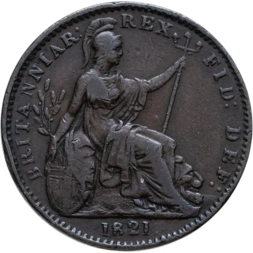 Великобритания 1 фартинг (farthing) 1821