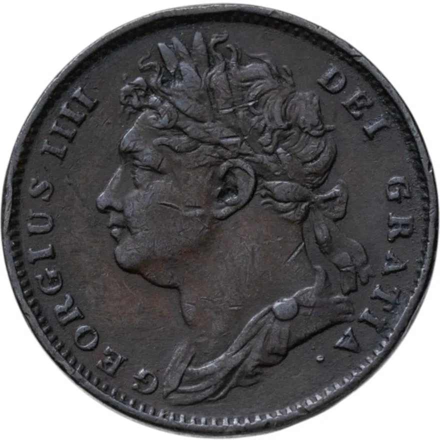 Великобритания 1 фартинг (farthing) 1821, реверс