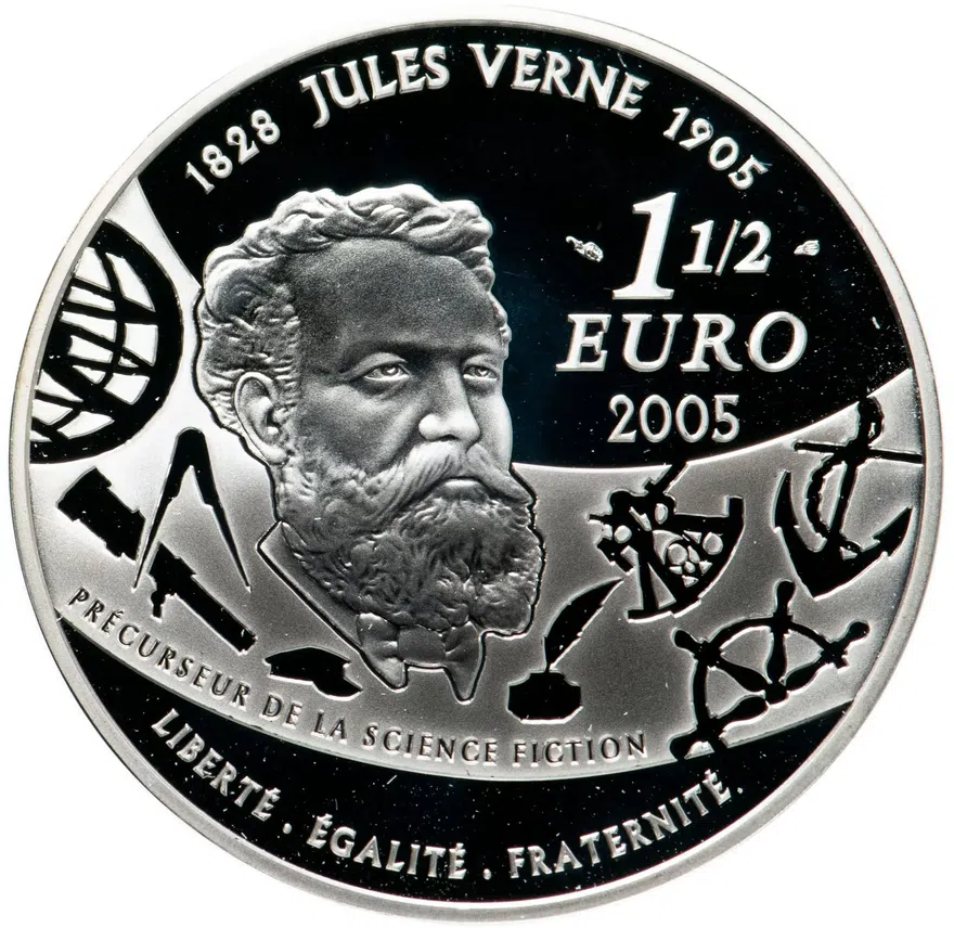 Франция 1,5 евро (euro) 2005 "Жюль Верн. «Вокруг света за 80 дней»"