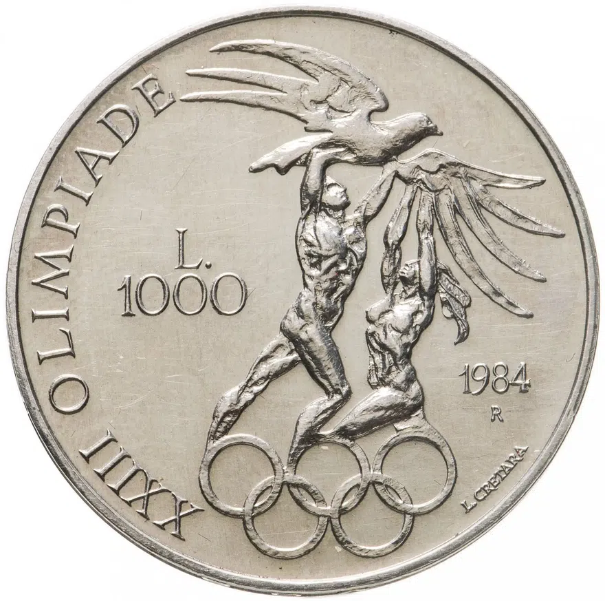 Сан-Марино 1000 лир (lire) 1984  XXIII летние Олимпийские Игры, Лос-Анджелес 1984