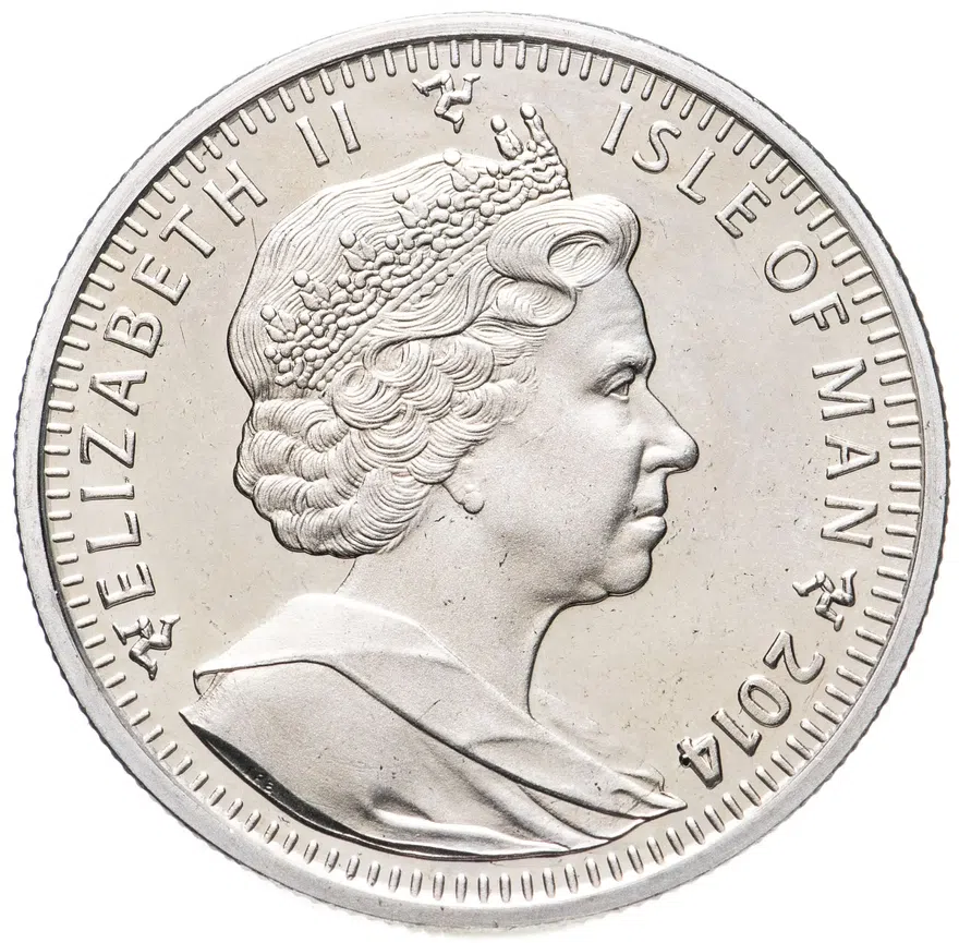 Остров Мэн 1 крона (crown) 2014  XXII зимние Олимпийские Игры, Сочи 2014 - Горнолыжный спорт, реверс