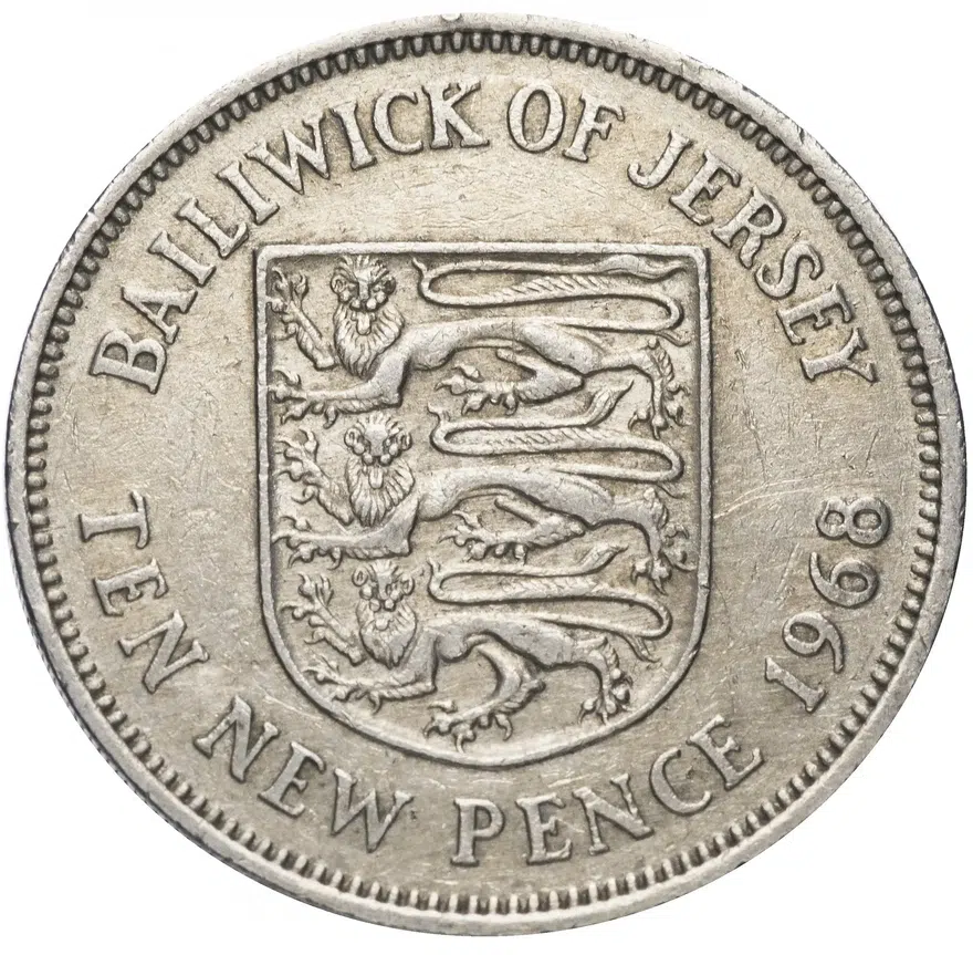 Джерси 10 новых пенсов (new pence) 1968, реверс