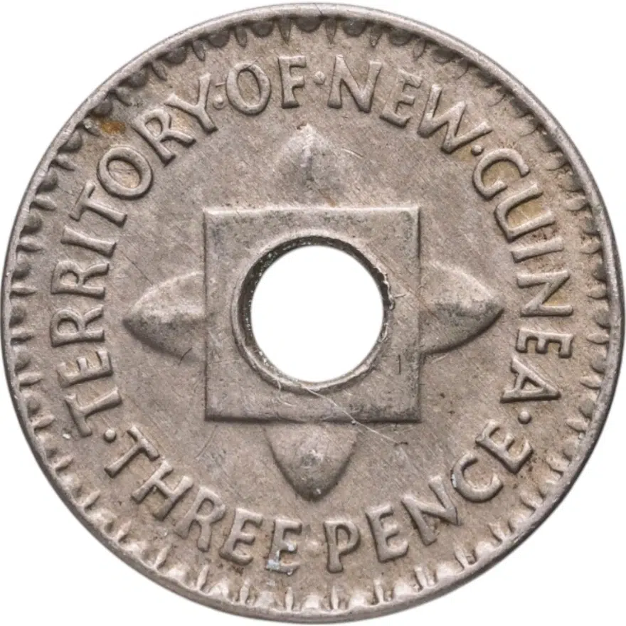 Новая Гвинея 3 пенса (pence) 1944, реверс