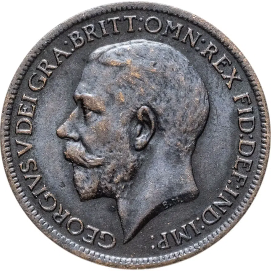 Великобритания 1 фартинг (farthing) 1917, реверс
