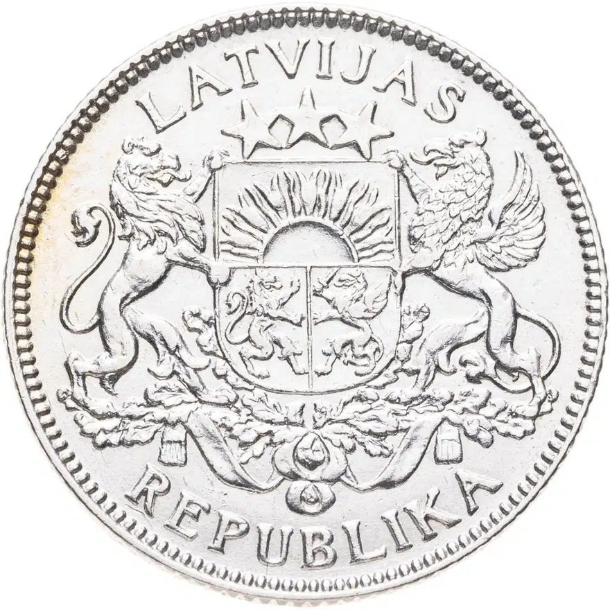 Латвия 1 лат (lats) 1924, реверс