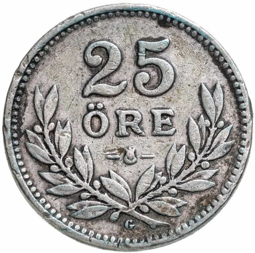 Швеция 25 эре (ore) 1931, аверс