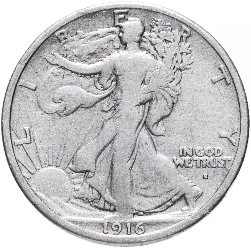 США 50 центов (1/2 доллара, half dollar) 1916