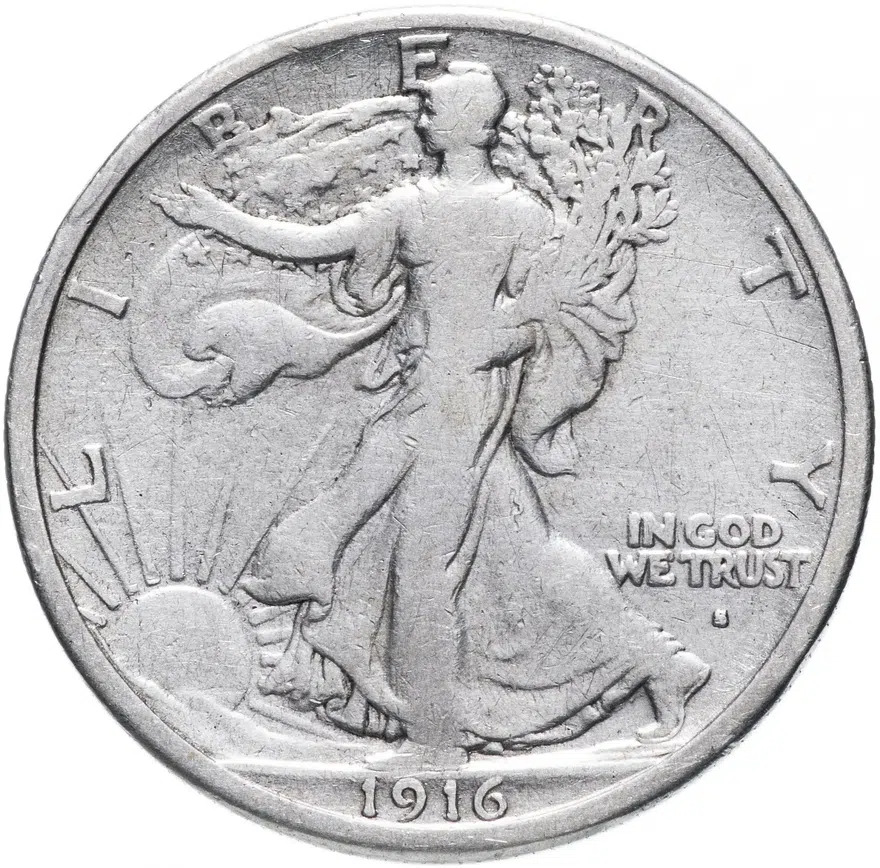 США 50 центов (1/2 доллара, half dollar) 1916, реверс
