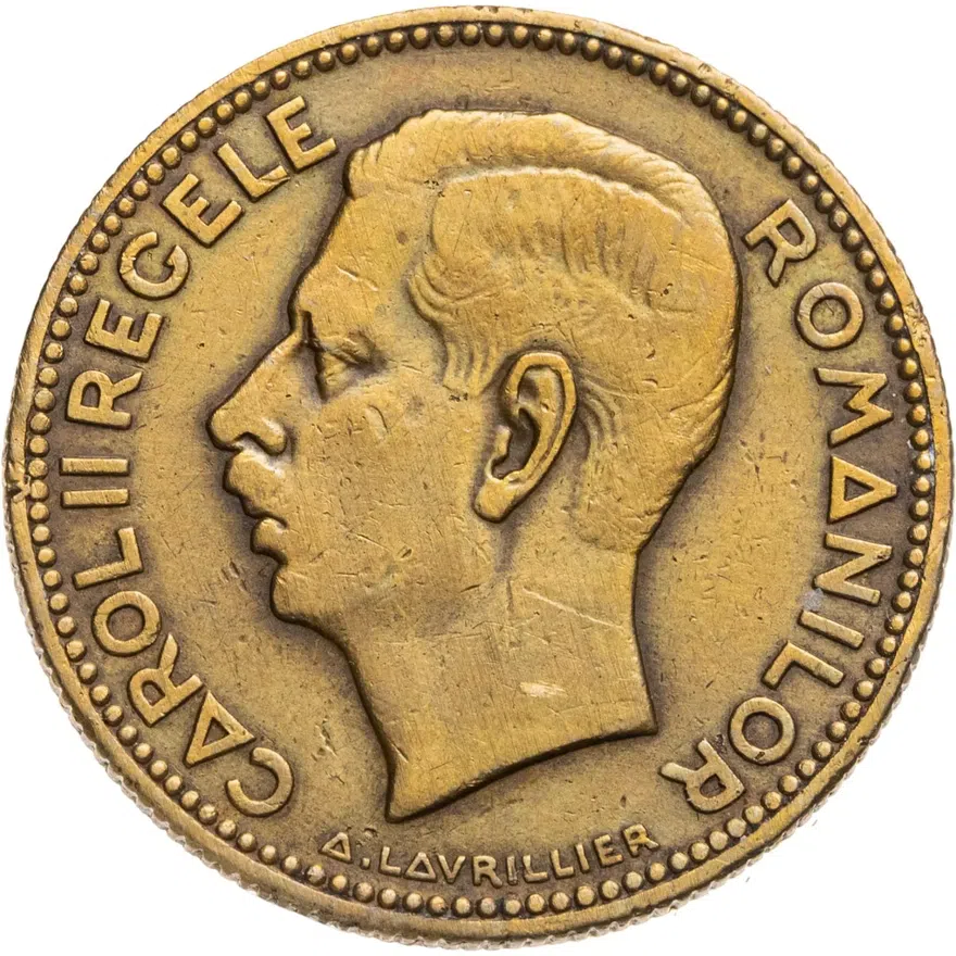 Румыния 20 леев (lei) 1930  Портрет Кароля II Без отметки монетного двора, реверс