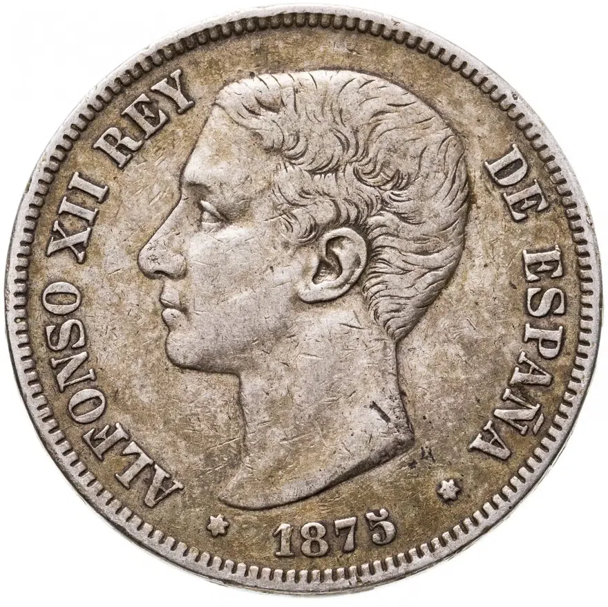 Испания 5 песет (pesetas) 1875