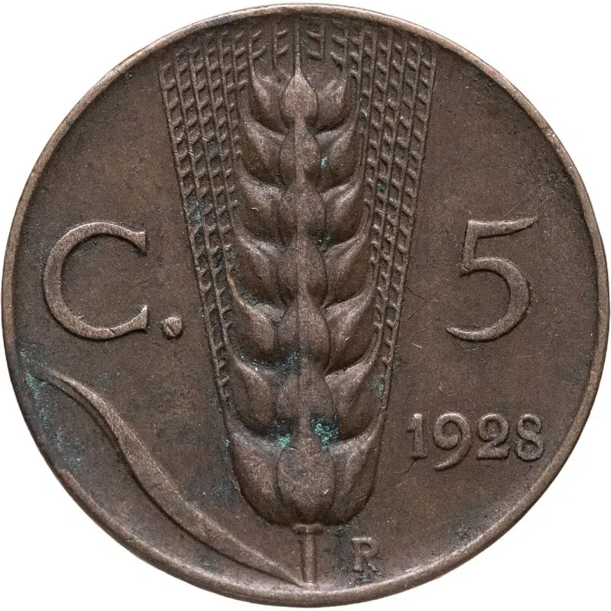 Италия 5 чентезимо (centesimi) 1928