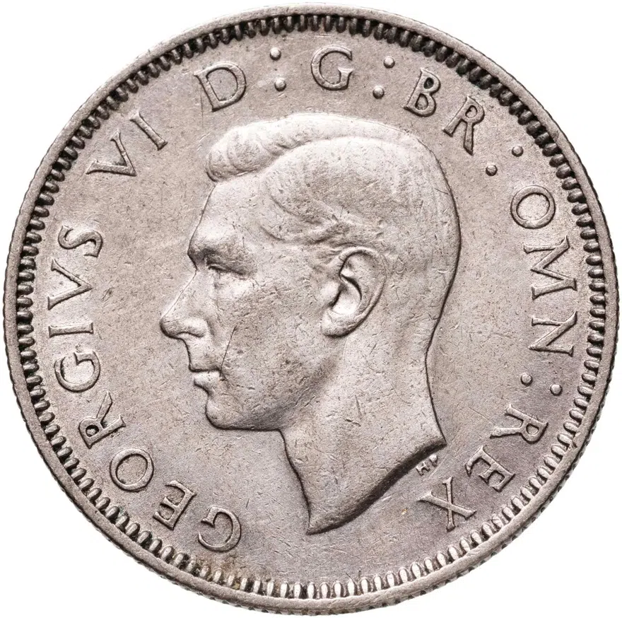 Великобритания 1 шиллинг (shilling) 1941  Шотландский шиллинг - лев, сидящий на короне, реверс