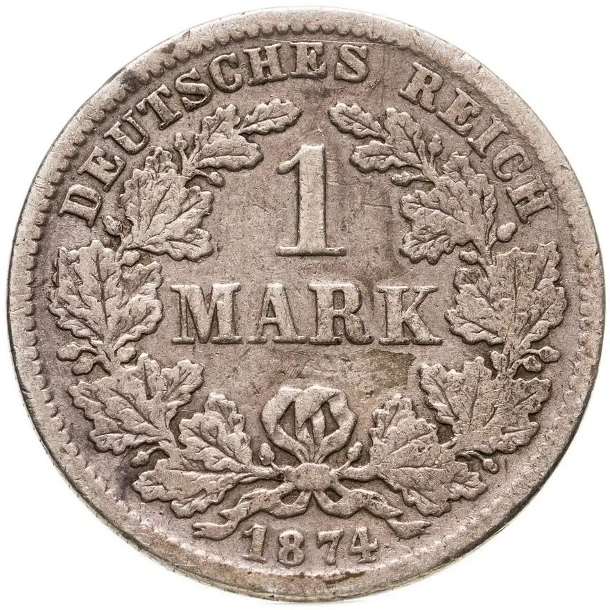 Германия (Германская Империя) 1 марка 1874 "F", аверс