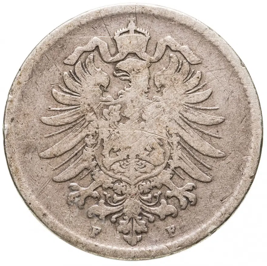 Германия (Германская Империя) 1 марка 1874 "F", реверс