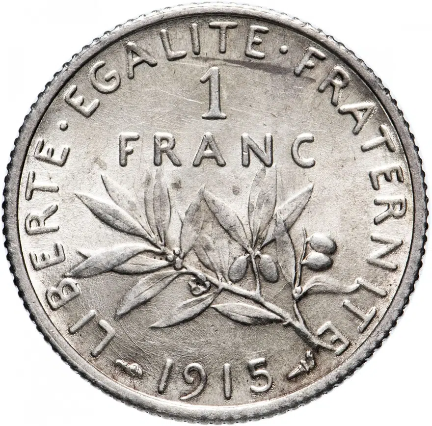 Франция 1 франк 1919, реверс