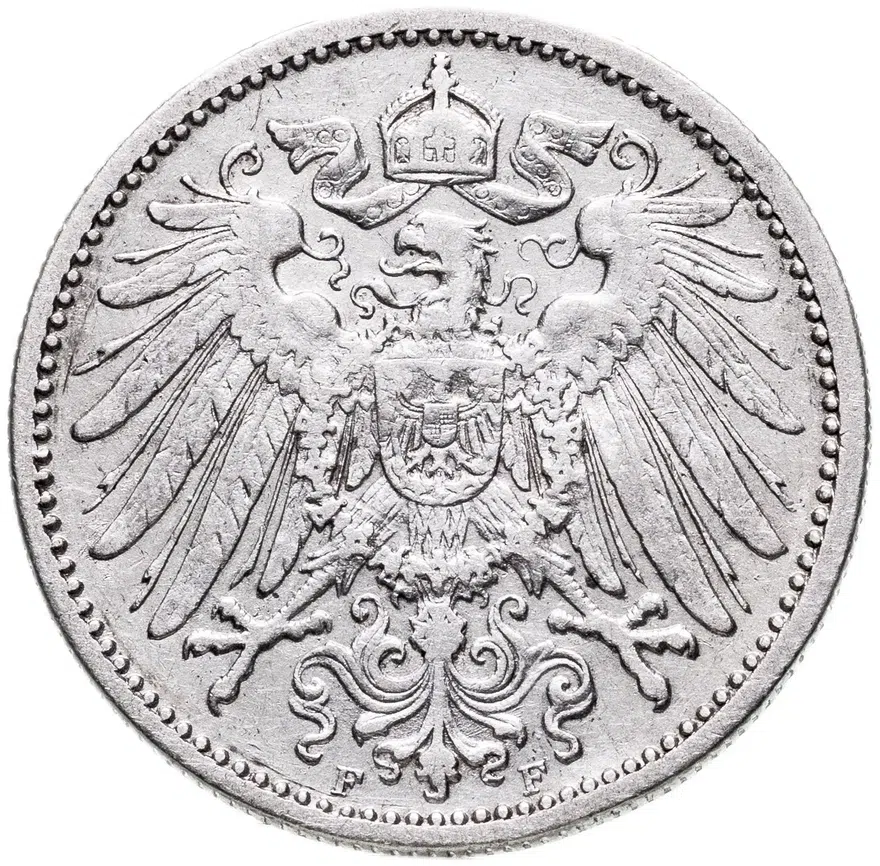 Германия 1 марка 1901 F, реверс