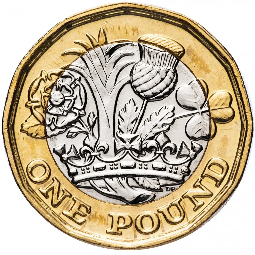 Великобритания 1 фунт (pound) 2017, аверс