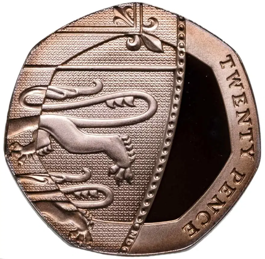 Великобритания 20 пенсов (pence) 2013, реверс