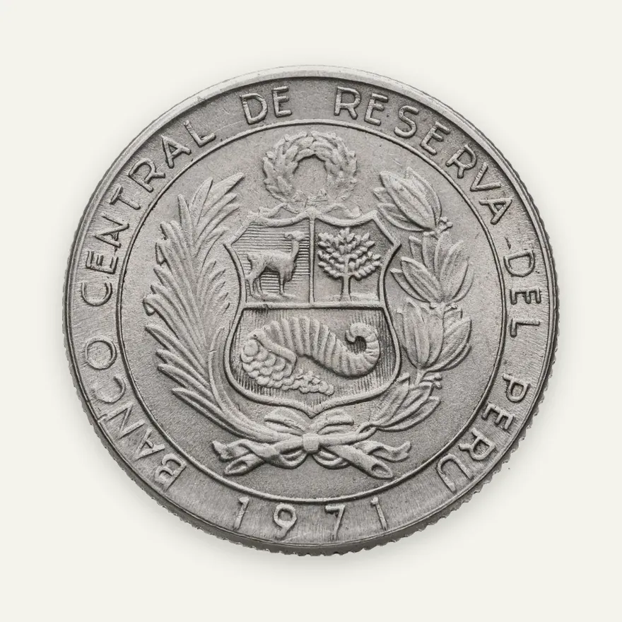 Перу 5 солей (soles) 1971 "150 лет Независимости", реверс