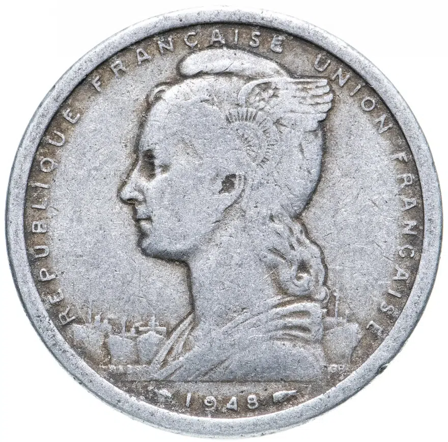 Того 2 франка (francs) 1948, реверс