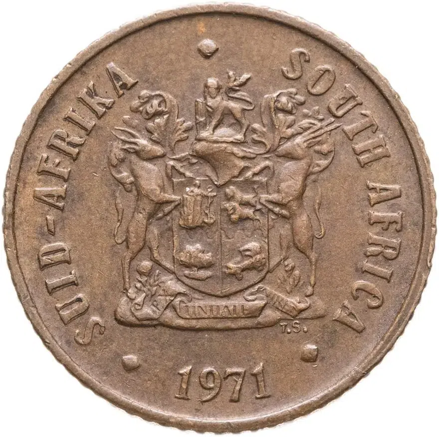 ЮАР 1 цент (cent) 1971, реверс
